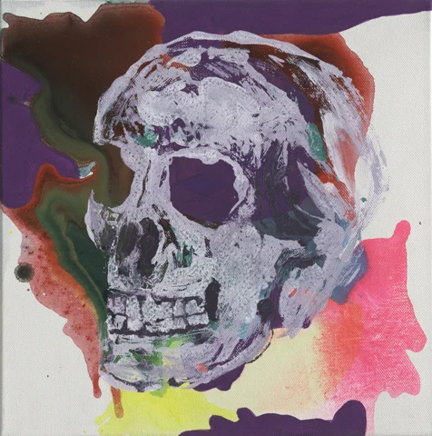 Yorick | Tusche, Acryl und Monotypie auf Leinwand | 30 x 30 cm