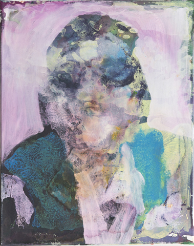   „Das eingebildete&nbsp;Porträt”  | Tusche, Acryl und&nbsp;Monotypie auf Leinwand | 50 x 40 cm 