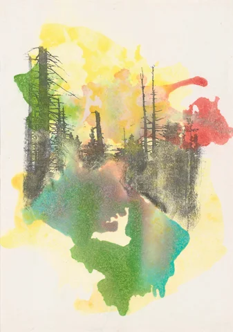 PH-Wert ≤ 5,5 | Aquarell und Frottage auf Büttenpapier | 50,5 x 35,5 cm