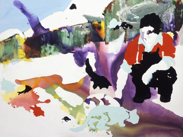 Josefs Freunde | Tusche, Acryl, Linoldruck u. Öl auf Leinwand | 150 x 200 cm