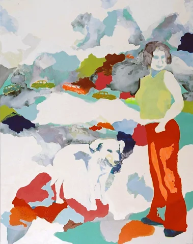 Die Berge im Rücken | Tusche, Acryl u. Öl auf Leinwand | 199 x 166 cm