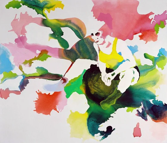 mittendrin | Tusche, Acryl, Linoldruck u. Öl auf Leinwand | 190 x 185 cm