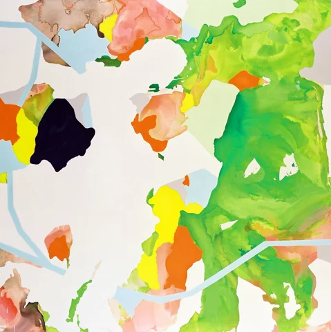 o. T. | Tusche, Acryl u. Öl auf Leinwand | 200 x 200 cm