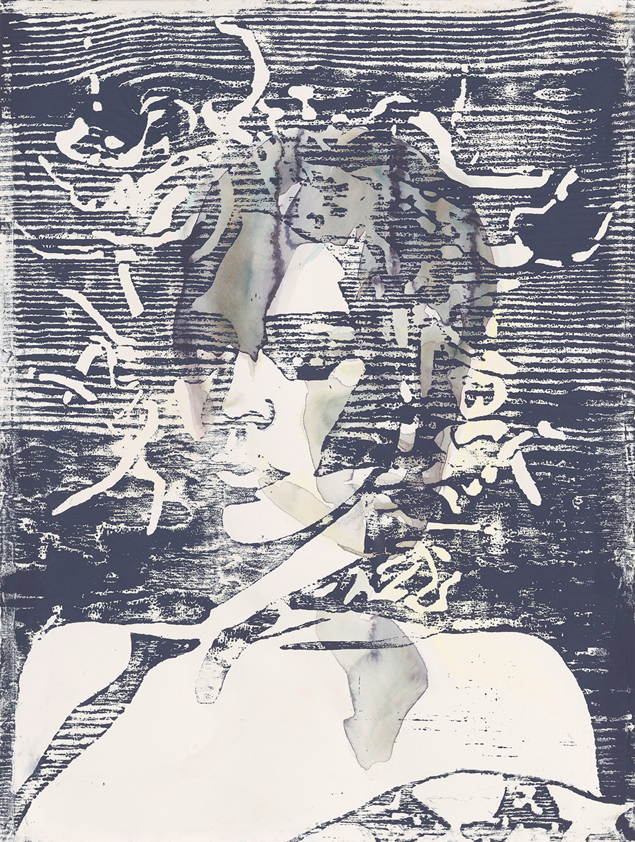   Medusa #1  | Aquarell und Holzdruck auf Büttenpapier | 61 x 46 cm 