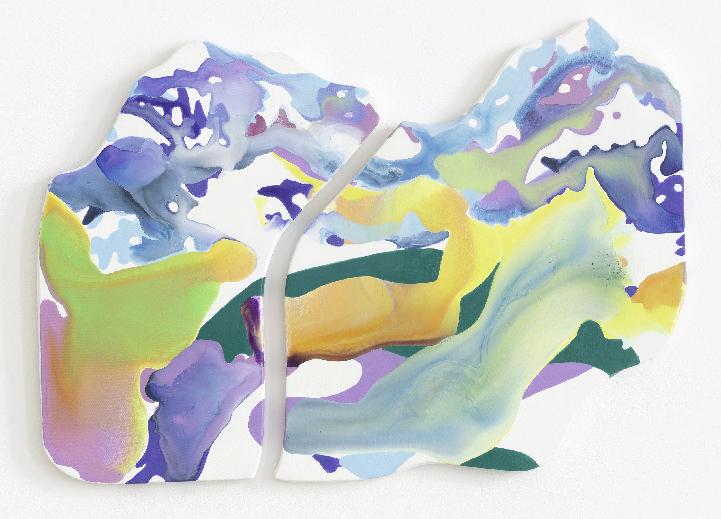   „Gletscherbruch“  | Tusche und Acryl auf Leinwand shaped canvas | Diptychon: 57 x 77 cm 