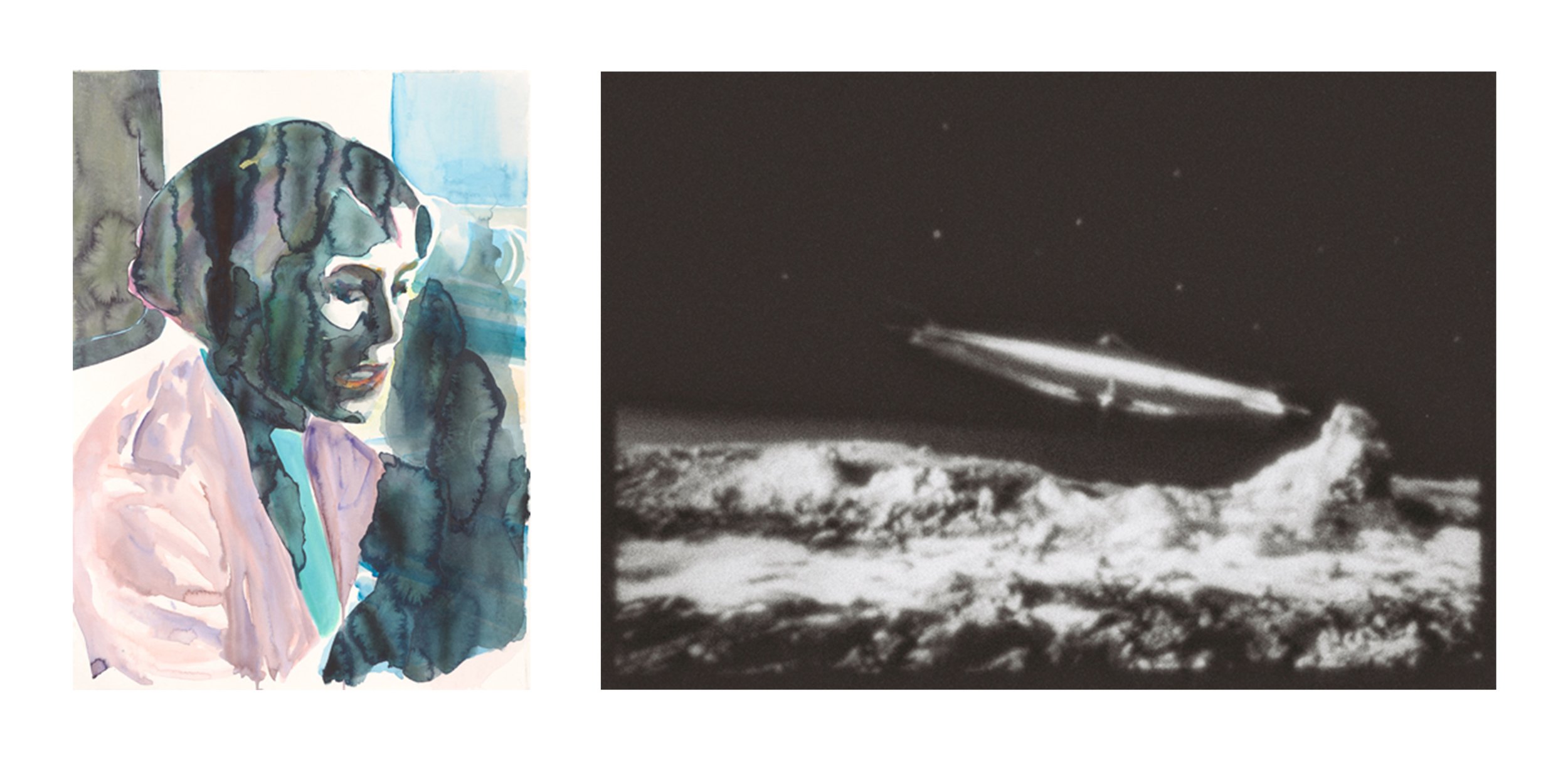   „Planet außer Kurs”  |&nbsp;Aquarell auf Büttenpapier | 61 x 46 cm &amp;  „Fly me to the moon” &nbsp;| fine art print | 61 x 88 cm 