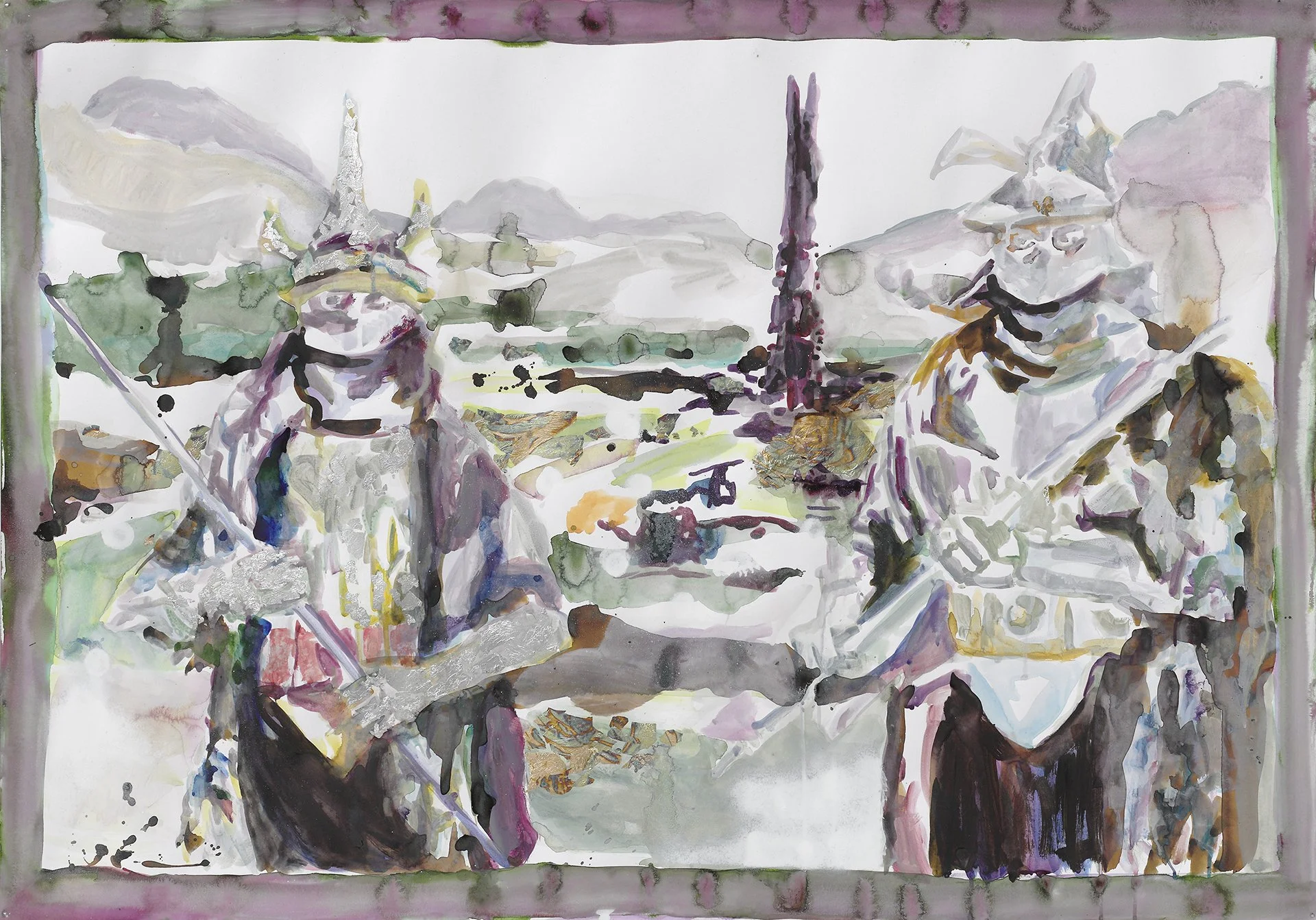 „Die zwei Türme“ | 2008 | india-ink and acrylic on paper | 70 x 100 cm