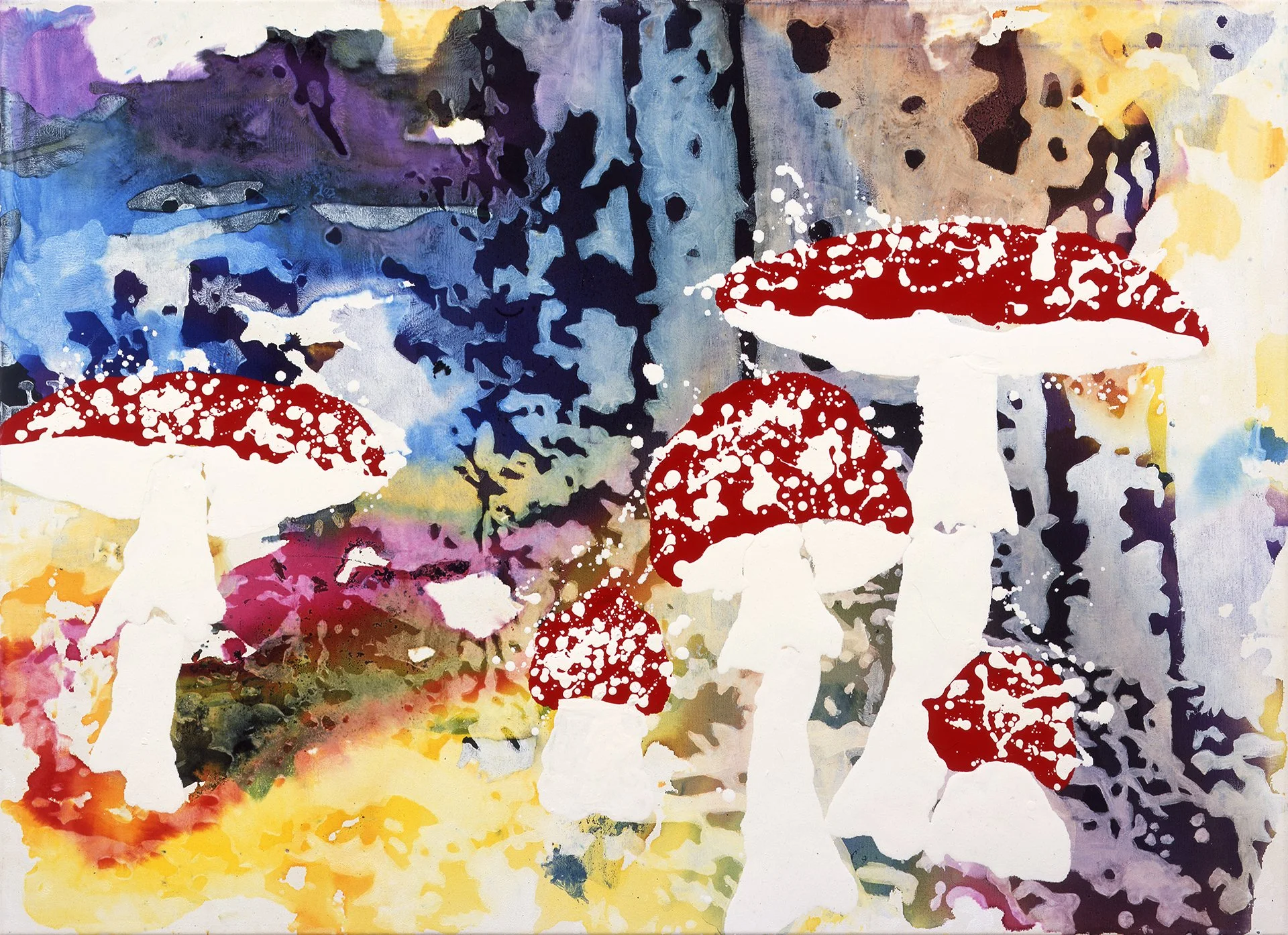   "Sammlerglück" &nbsp;| 2006 | india-ink, acrylic, linocut and oil on canvas | 80 x 110 cm 