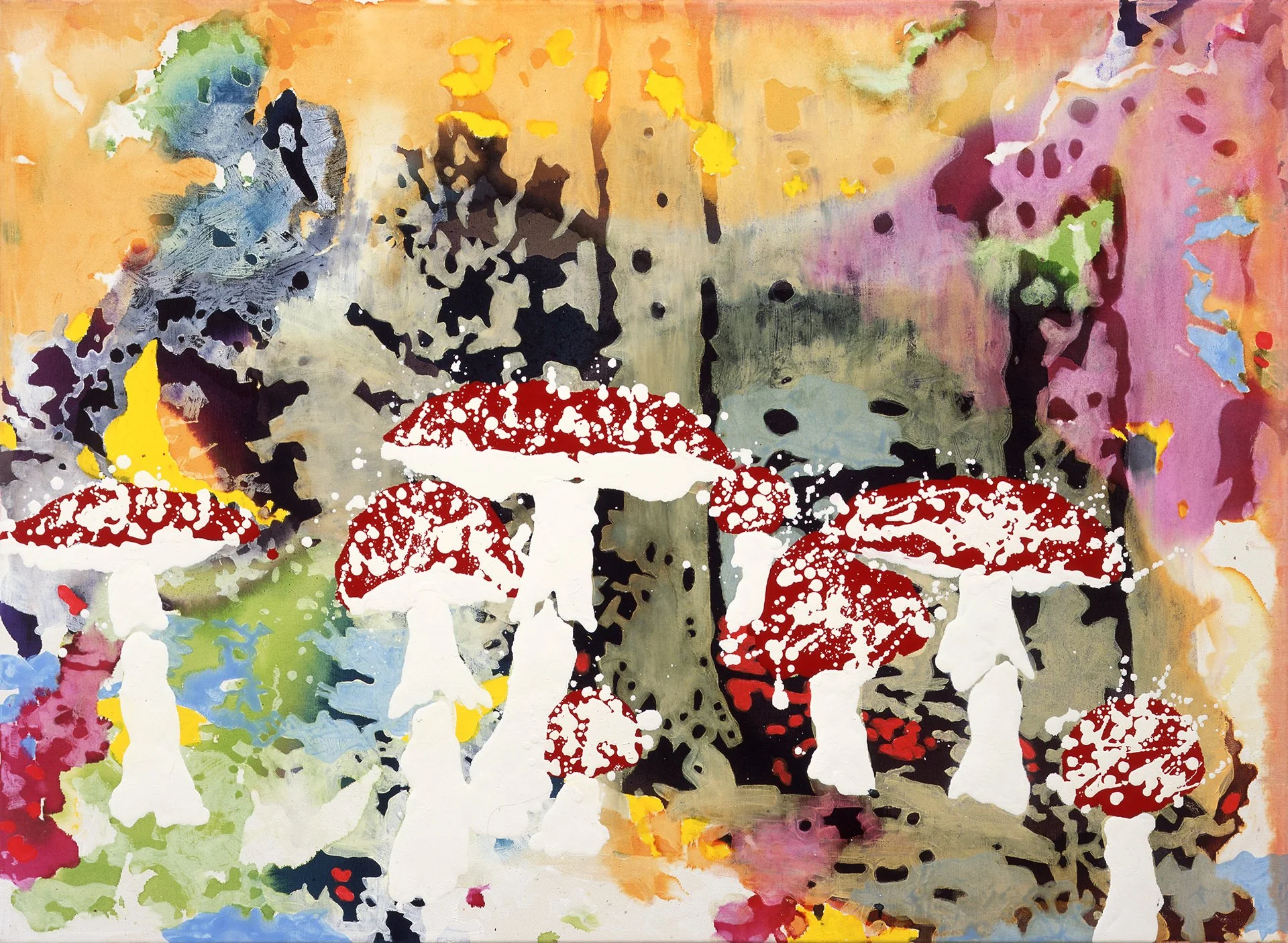   "Im Auge des Sammlers" &nbsp;| 2006 | india-ink, acrylic, linocut and oil on canvas | 80 x 110 cm 