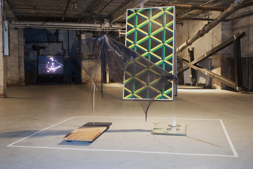 Lance Lankford "Panacea/Placebo", 2011, wood, fiber, metal, paper, glass, plaster, plastic, cat skin, 42 x 56 x 6 inches Ivin Ballen "