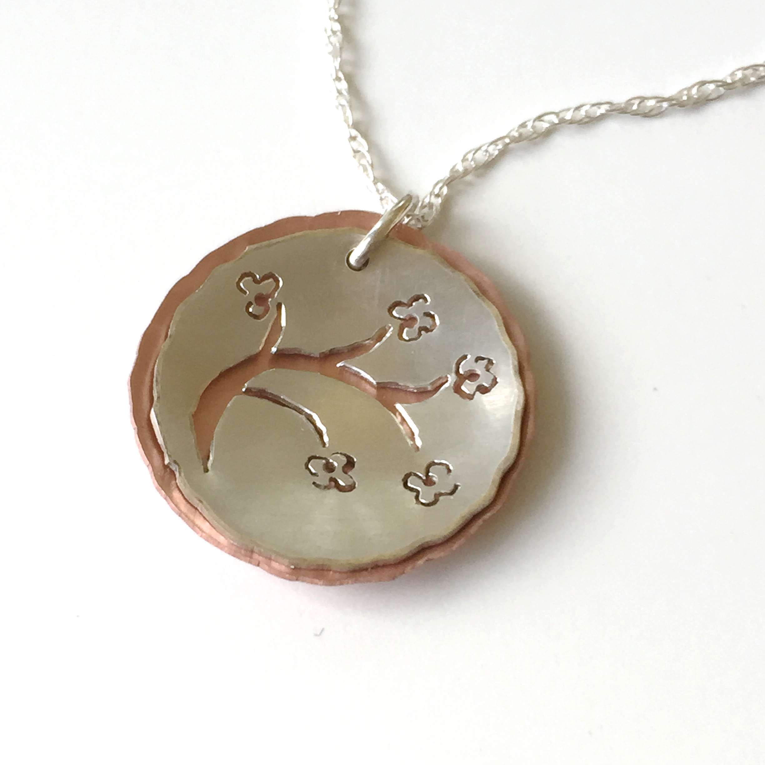 Cherry Blossoms in Silver & Copper