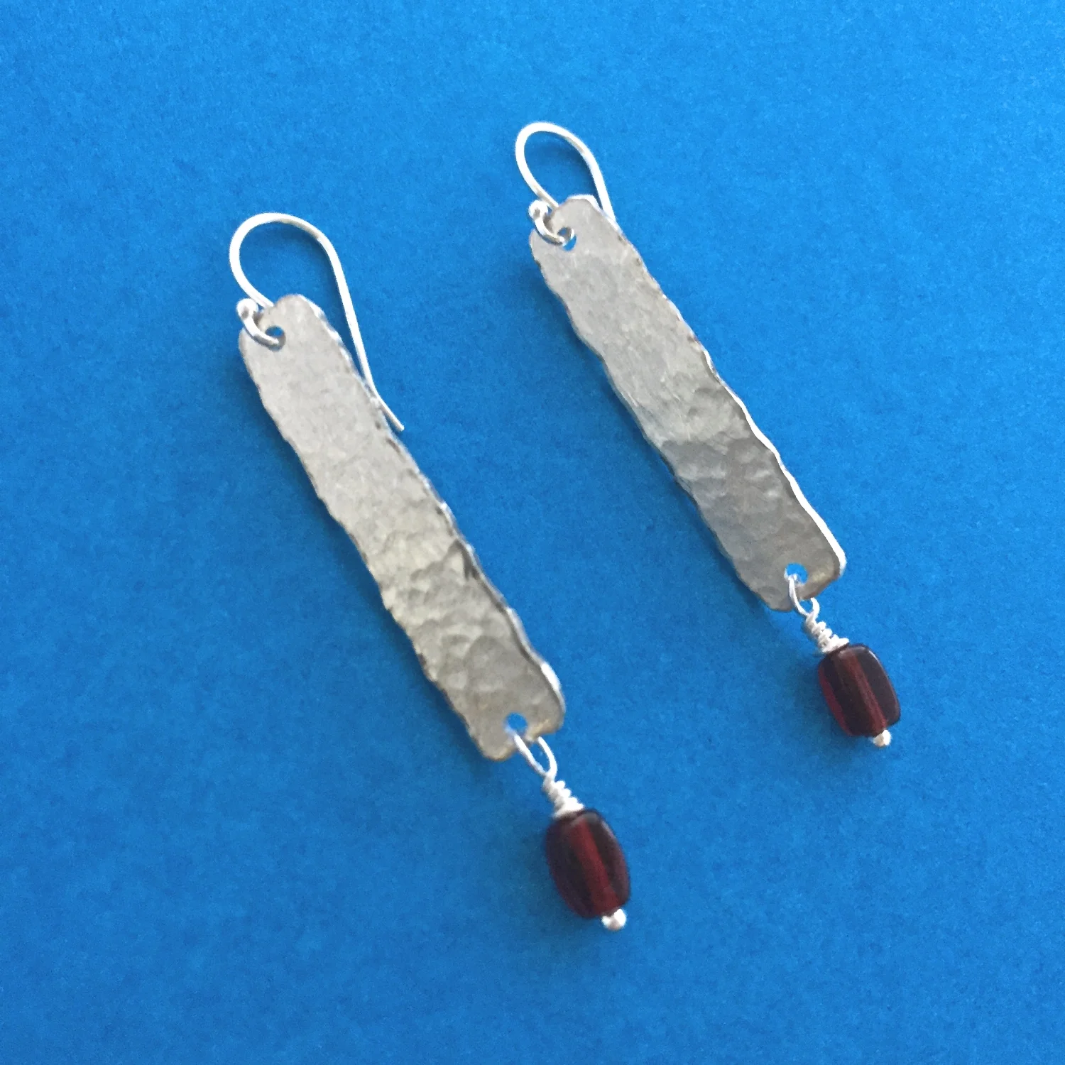 Hammered Silver and Garnet