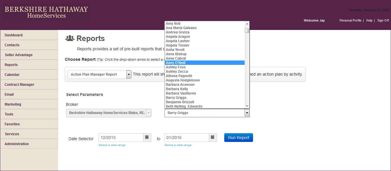 Reports provides a set of pre-built reports that can be viewed, exported and printed.