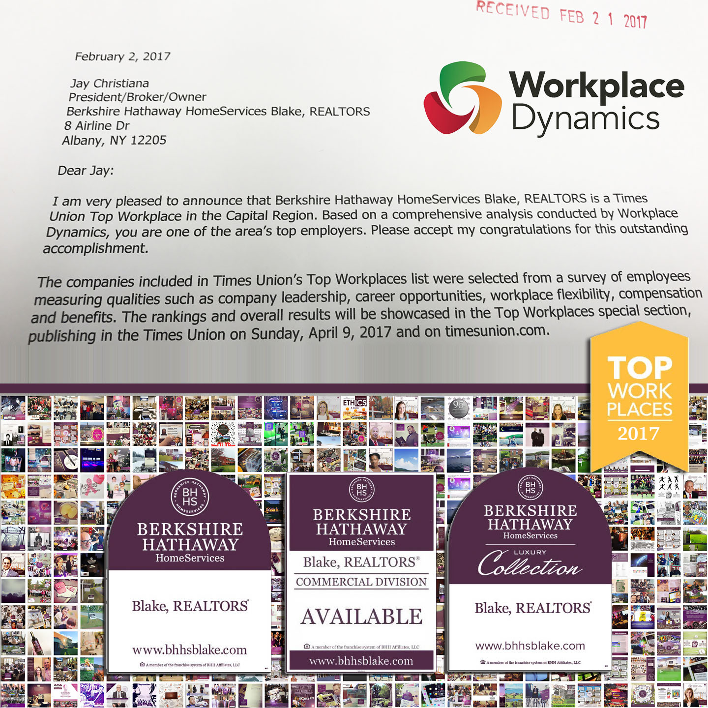Congratulations to all of our employees, Realtors® and associate brokers for receiving this recognition again for 2017. We will be honored in April 2017. More details to come.