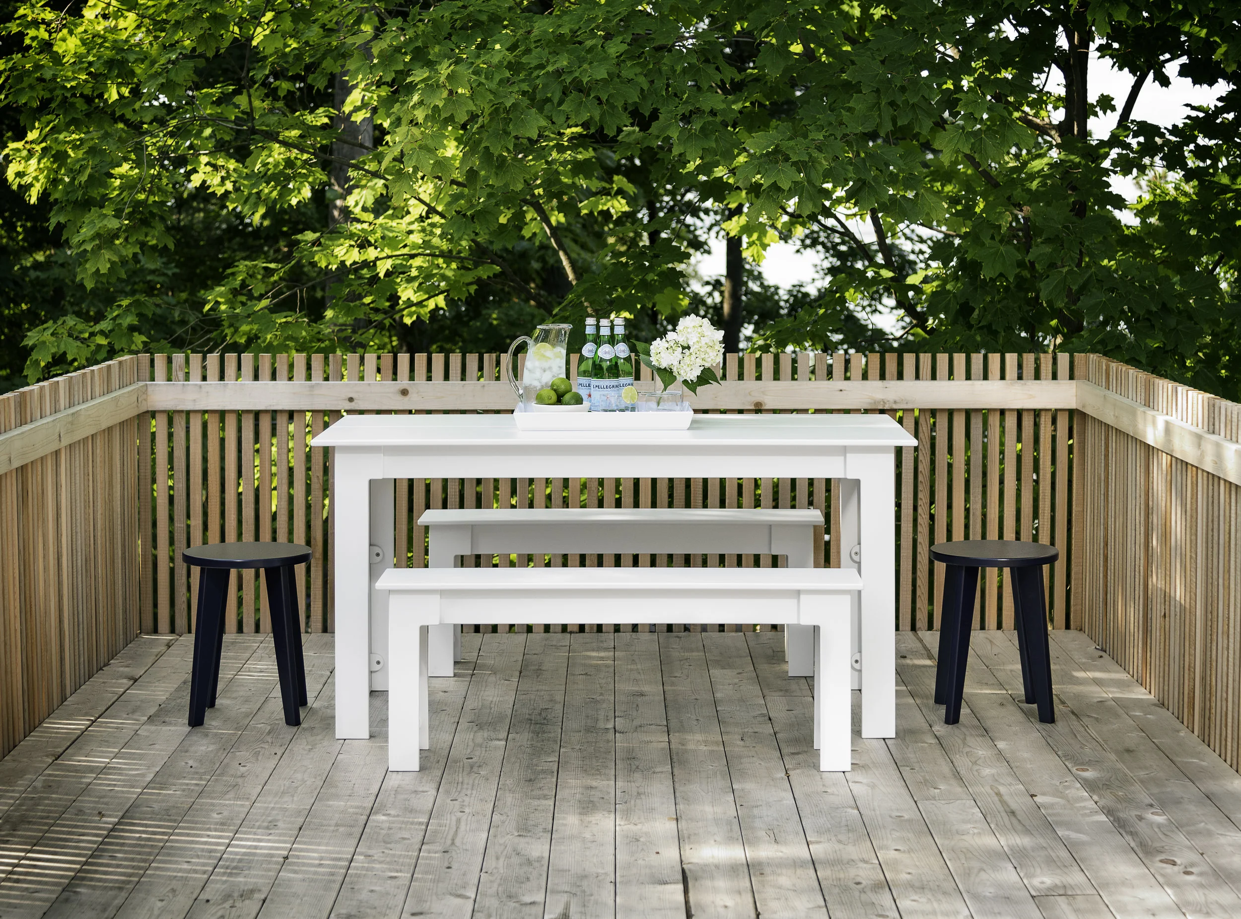 Loll Designs Fresh Air table and bench seats made from 100% recycled milk bottles