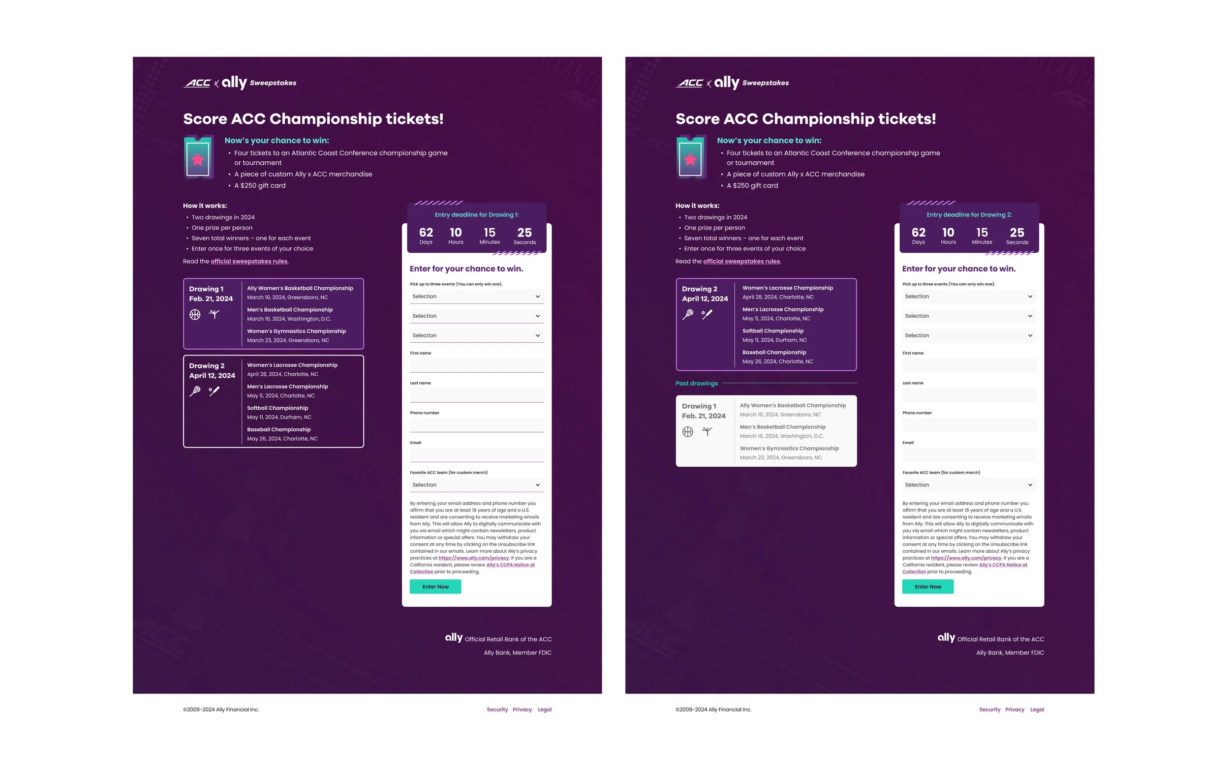 View of current drawings and past drawings
