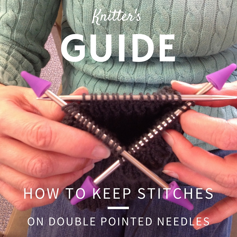 Point protectors corral even slippery stitches. The image above is of NobleKnits Yarngirl, Lee, with her first double pointed needle project. She said it was easy!