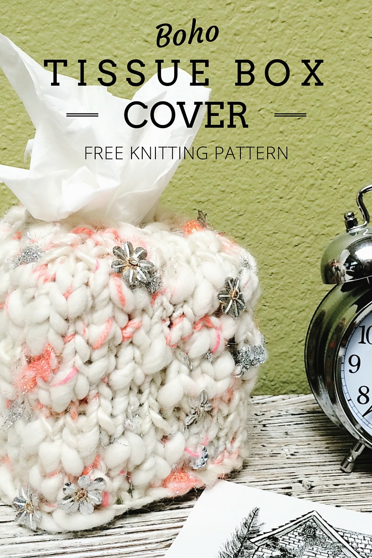 Boho Tissue Box Cover Free Knitting Pattern (1 hour project)