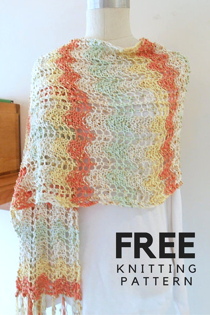 Vasari Fringed Shawl Free Knitting Pattern