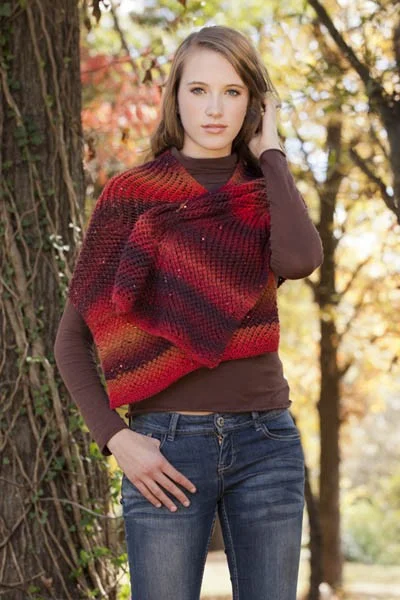 Slanted Net Stole Free Knitting Pattern