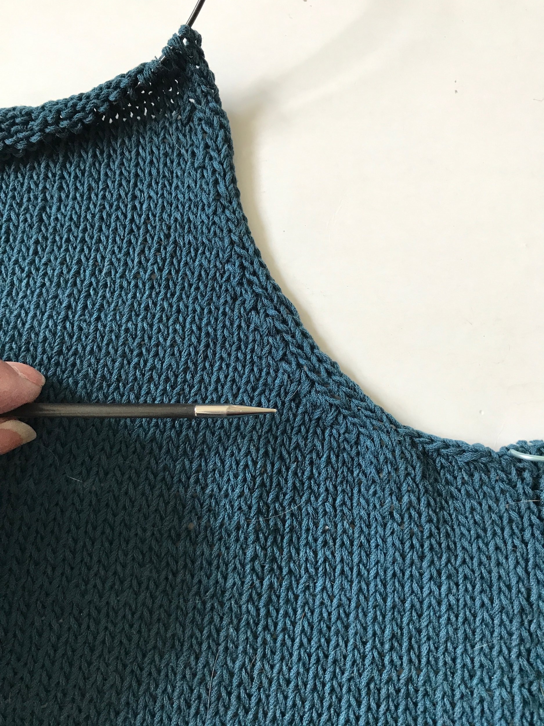 Neckline decreases moved 3 stitches in from the edge