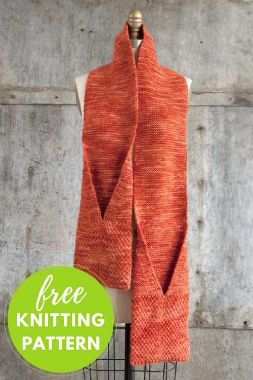 Free Knitting Pattern: Manos Camote Pocket Scarf
