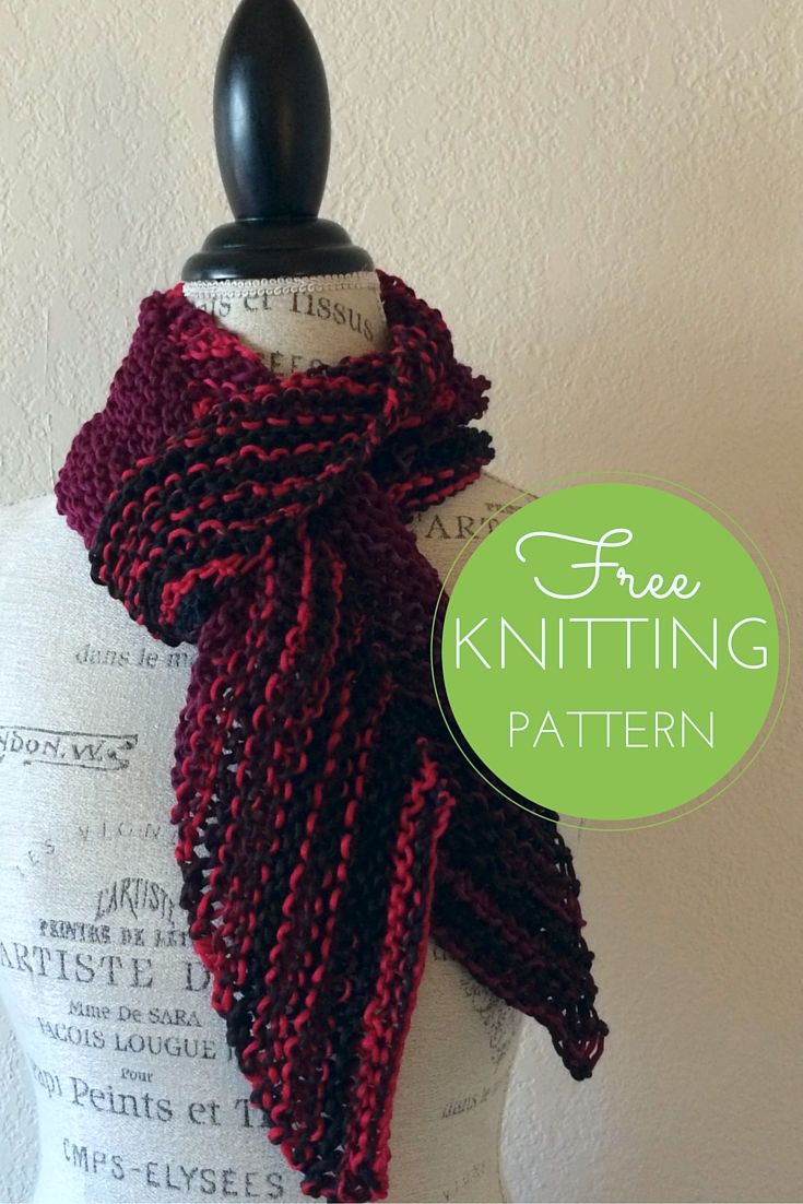 Easy Bias Scarf Free Knitting Pattern