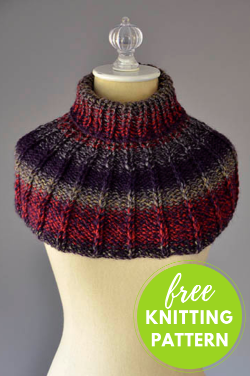 One Skein Project! Collar Cowl Free Knitting Pattern