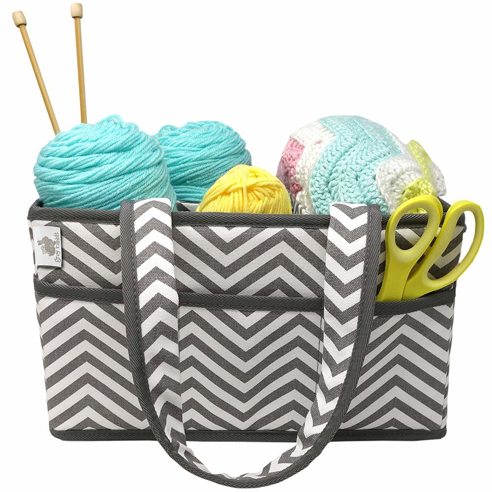 Large DIY Knitting Storage Bag Portable Yarn Thread Tote Crochet Hooks Organizer 