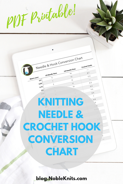 Knitting Needle Conversion Chart Us To Mm