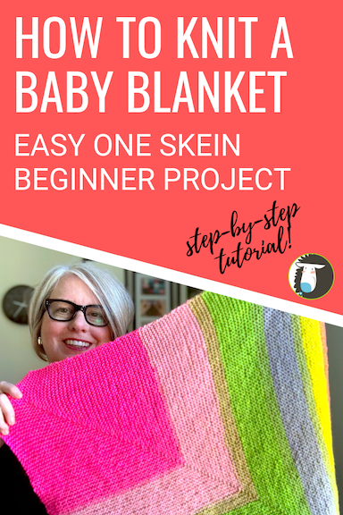 Easy beginner baby blanket knitting pattern