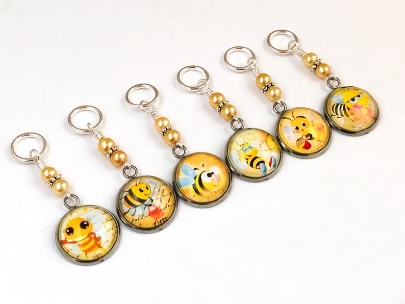 Beaded stitch marker Sock knitting gift Matryoshka doll stitch markers Cute stitch markers Slip stitch markers Mini marker for knitting