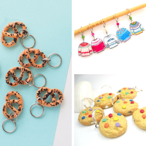 Beaded stitch marker Sock knitting gift Matryoshka doll stitch markers Cute stitch markers Slip stitch markers Mini marker for knitting