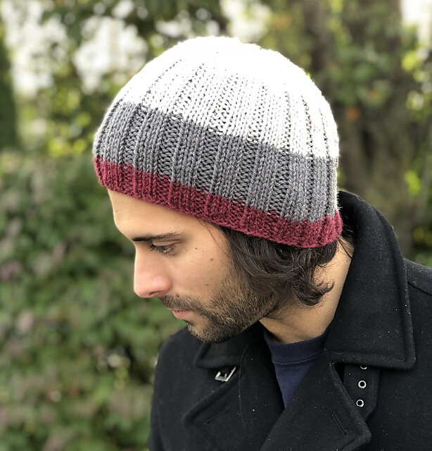 Hand knitted beanie hat