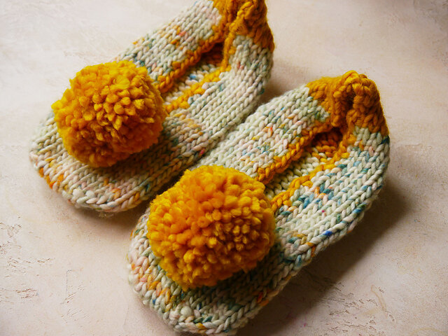 knitted wool slippers