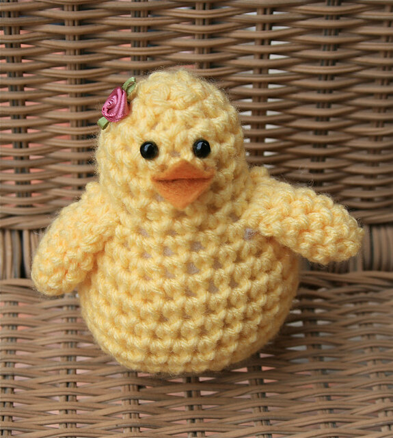 YELLOW PLUSH KNITTED SOCK BIRD SPRING DECORATION EASTER 