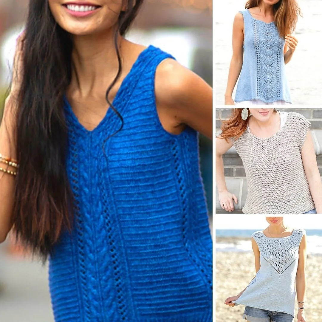 8 Summer Sleeveless Tank Knitting Patterns