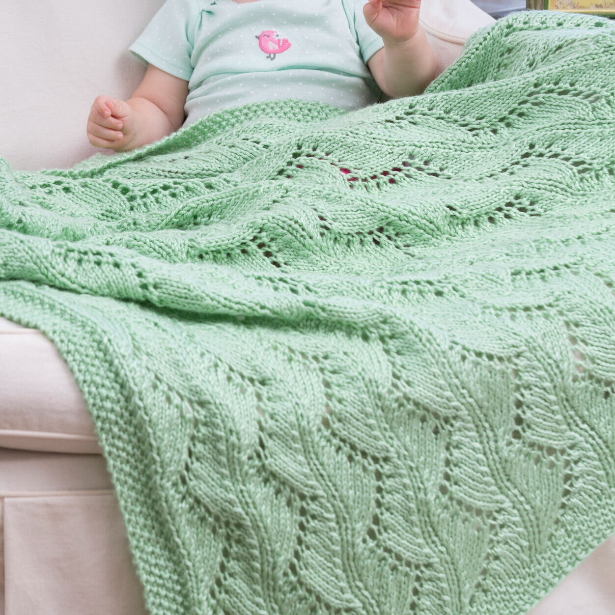 Lace ombre knit baby blanket