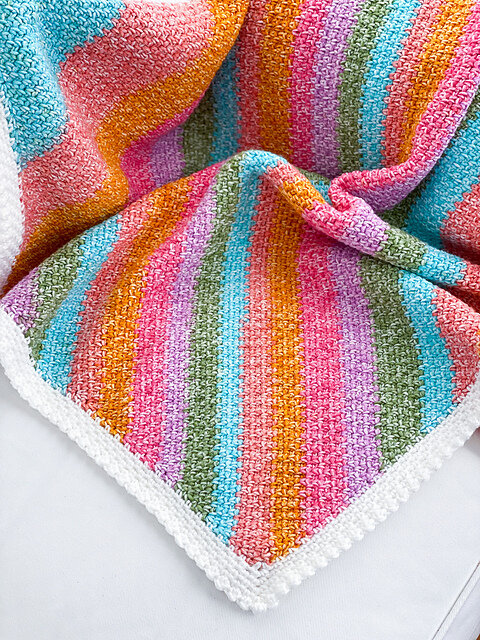 Crochet Pattern Yarn and Colors Flower Hexagon Baby Blanket