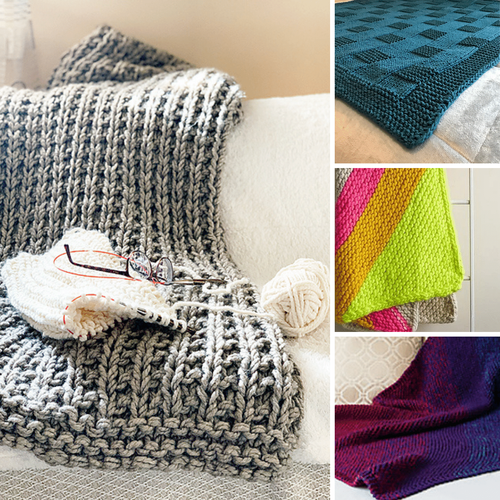 Bernat Cushy Garter Knit Blanket, Yarnspirations