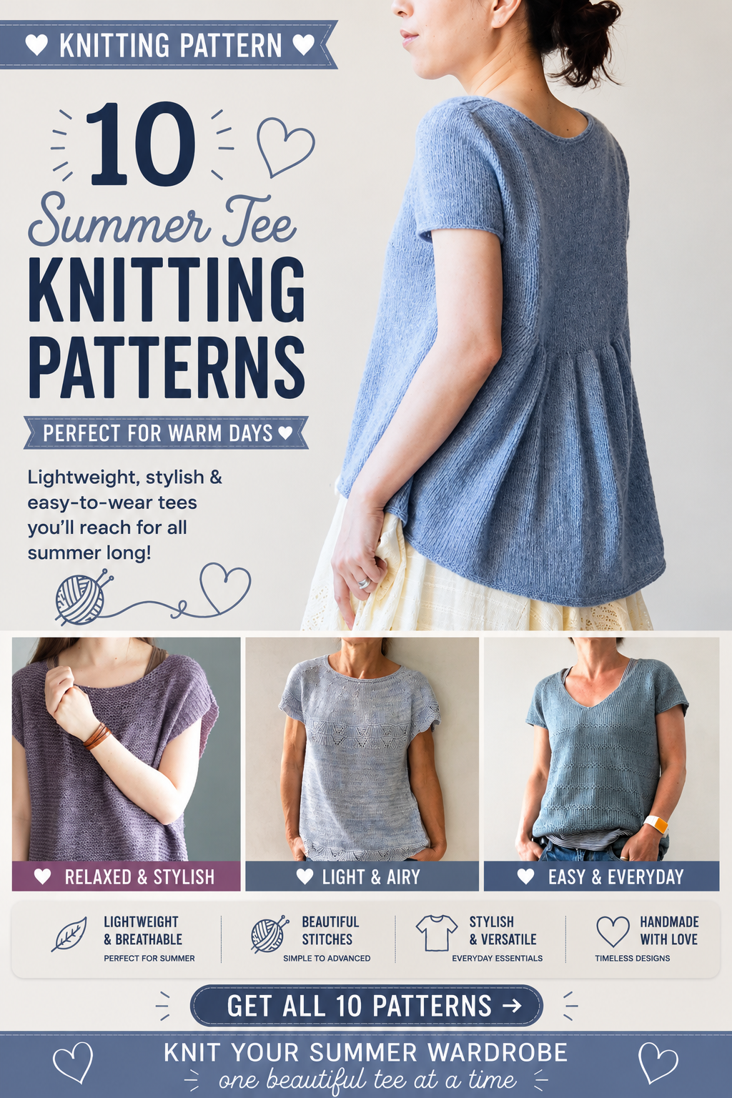 Women's Light Summer Tee Knitting Patterns