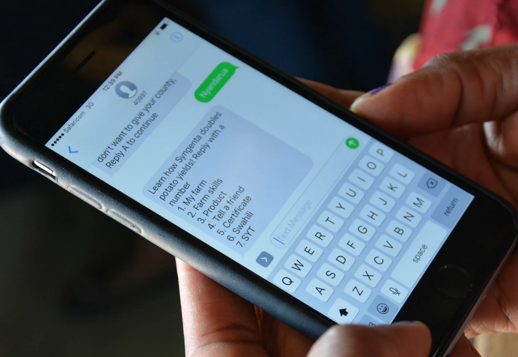 The MVP of the digital platform, being tested live by a user. 