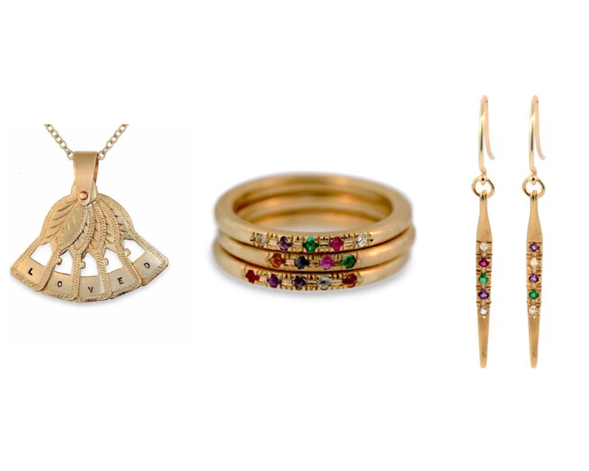 WE HAVE SO MANY GREAT OPTIONS TO PERSONALIZE OUR JEWELRY FOR YOUR MOM IN OUR MESSAGE ME COLLECTION. OUR RINGS, EARRINGS, AND NECKLACES CAN ALL BE MADE CUSTOM TO SPELL A NAME OR MESSAGE.