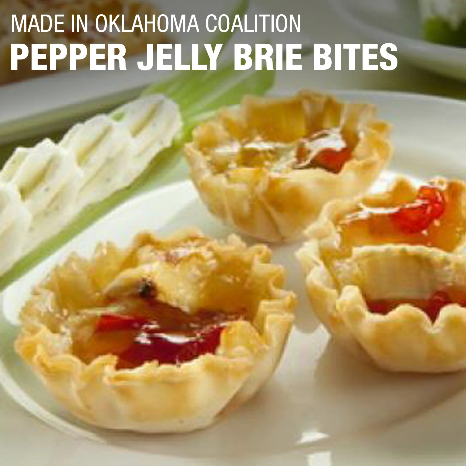 Pepper jelly brie bites - from the Made In Oklahoma Coalition