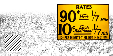Official 1979 Taxi Rate Fare Vinyl Die-Cut — Taxidepot