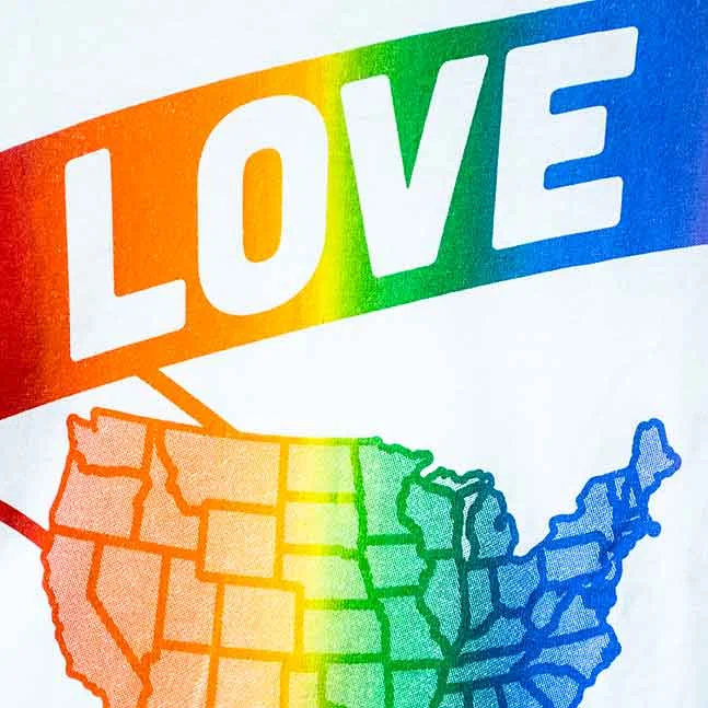 Nice and bright SOLID rainbow colors! water-based ink on a 100%cotton shirt