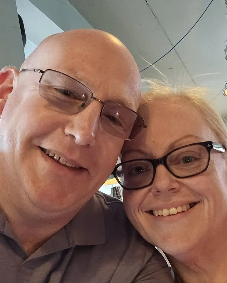 Chris and Maria Sadler smiling together in a selfie