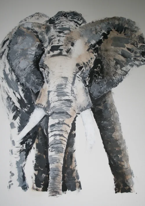 Elephant, Brown 56 x 44 inches (Acrylic) SOLD