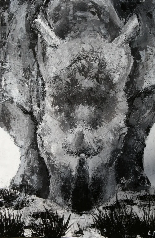 Rhino 28 x 20 inches (Acrylic) SOLD.