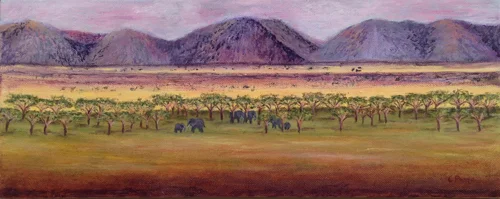 Evening on the Plain (SOLD) 8 x 20 inches